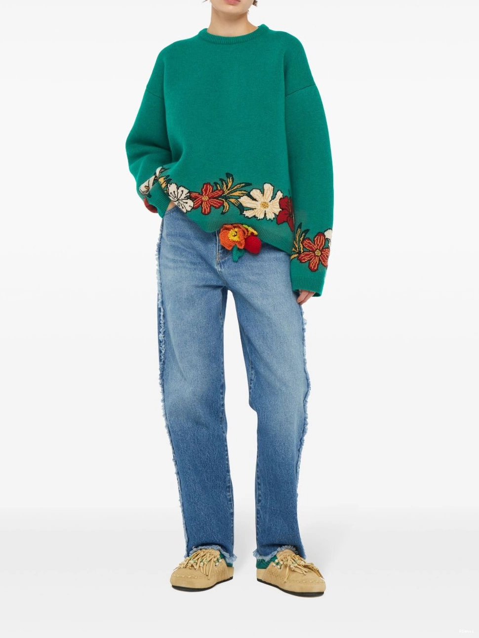Cheap cashmere Alanui jumper intarsia-knit floral Women 0520